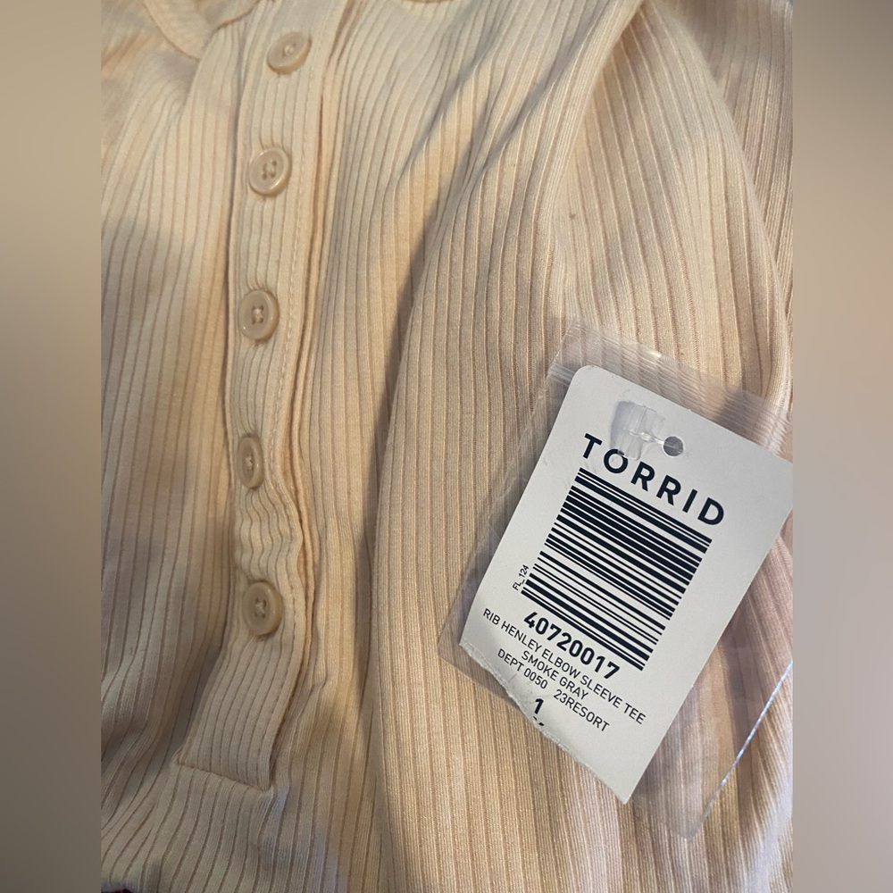 Torrid Cream Henley Bodysuit - Picture 6 of 6